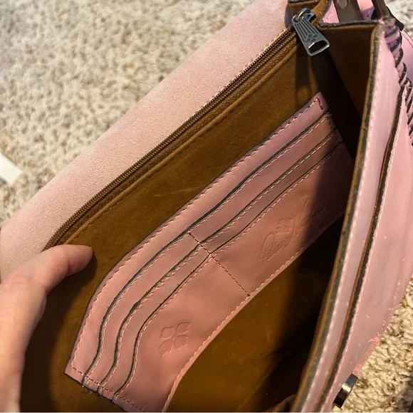 PATRICIA NASH Blush Pink Tooled Leather Crossbody Bag - Picture 12 of 16